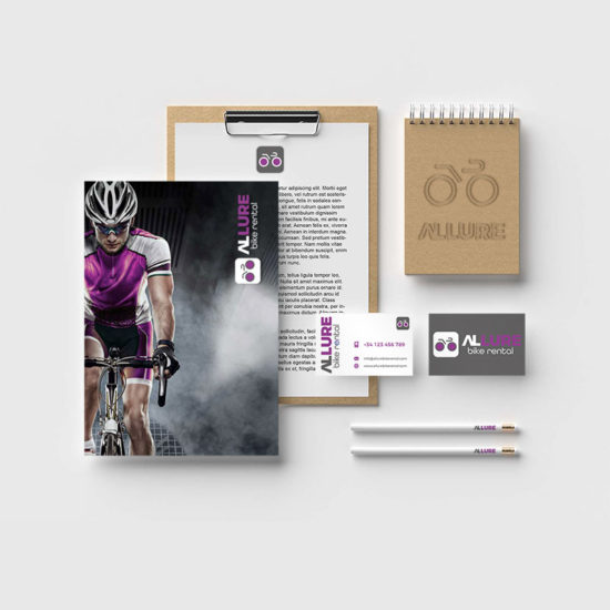 Allure Bike Rental Autobelettering Logo en huisstijlontwerp website design bedrijf costa blanca